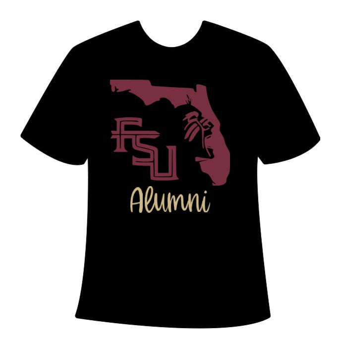 FSU Alumni - State of Florida Seminole Head - Adult T-Shirt