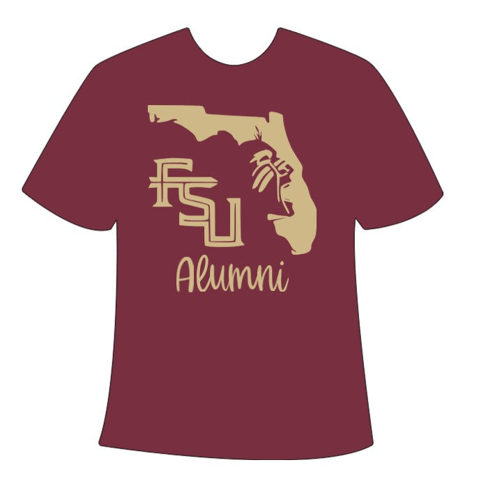 FSU Alumni - State of Florida Seminole Head - Adult T-Shirt